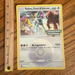 2018 Pokemon Raikou Entei & Suicune Legendary Oversized JUMBO Black Star Promo - Image 1