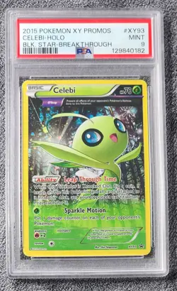 2015 POKEMON XY BLACK STAR PROMOS BREAKTHROUGH #XY93 CELEBI-HOLO PSA 9 - Image 1