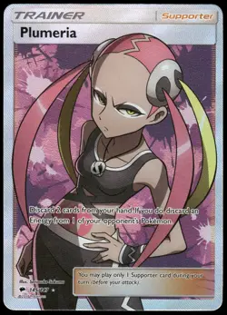 Pokemon Plumeria (Full Art) Ultra Rare SM - Burning Shadows 145/147 LP Holo - Image 1