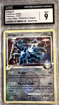 CGC 9 Dialga G 7/127 Platinum Cross Holo Pokemon League Promo 2009 - Image 1