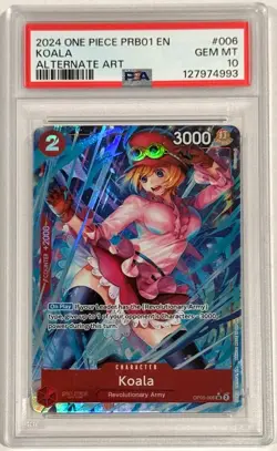 2024 One Piece Koala Alternate Art OP05-006 Premium Booster SR PSA 10 English - Image 1