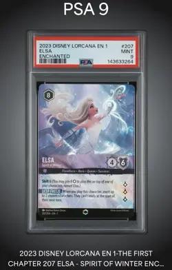 Disney Lorcana Elsa - Spirit of Winter Enchanted Holo 207/204 PSA 9 EN - Image 1