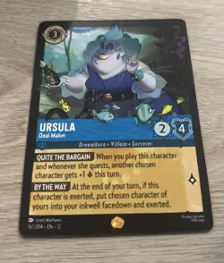 Disney Lorcana Wilds Unknown Ursula Deal Maker 16/204 Legendary + Ariel & Eacape - Image 3
