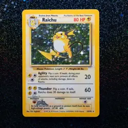 DAMAGED - Raichu 14/102 - Base Set Unlimited - Holo - WOTC - Pokemon Card - DMG - Image 1