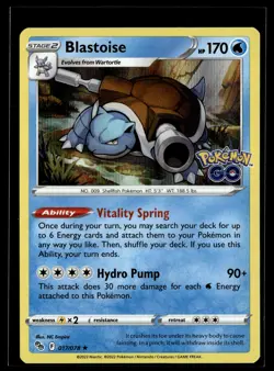 Blastoise 017/078 Pokemon GO Rare Holo Pokemon - Image 1