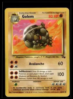 Golem 36/62 Fossil Uncommon Pokemon - Image 1
