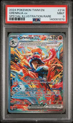 2024 POKEMON TWM EN-TWILIGHT MASQUERADE #214 GRENINJA EX PSA 9 - Image 1