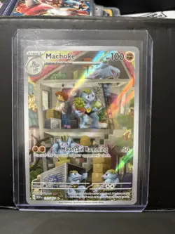 Pokemon TCG Scarlet and Violet 151 Machoke 177/165 Illustration Rare Holo NM - Image 1