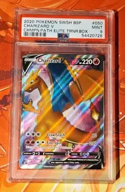 POKEMON TCG CHARIZARD V SWSH050 SWORD AND SHIELD PROMO PSA 9!! - Image 1