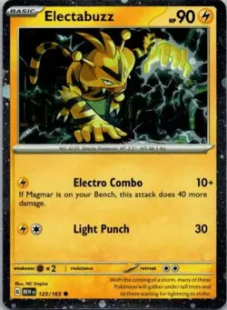 Electabuzz 125/165 Scarlet & Violet 151 Common NM Pokemon TCG - Image 1