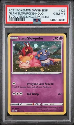 2021 POKEMON SWSH BLACK STAR PROMO #126 GALARIAN SLOWPOKE-HOLO PSA 10 - Image 1