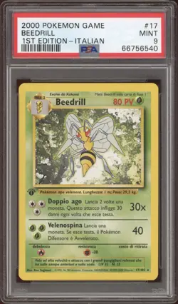 2000 Pokemon ITALIAN 1st Edition Base Set Beedrill 17/102 PSA 9 MINT - Image 1