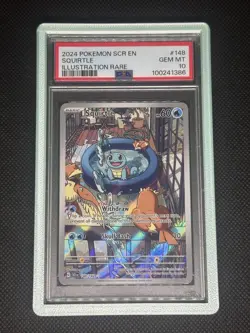 2024 POKEMON SCR EN-STELLAR CROWN ILLUSTRATION RARE #148 SQUIRTLE PSA 10 - Image 1