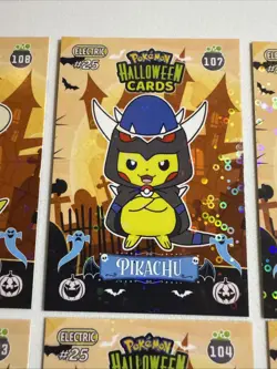 2025 POKEMON HALLOWEEN Collectoons Pikachu Poncho Costume Lot 3 Non Tcg - Image 3
