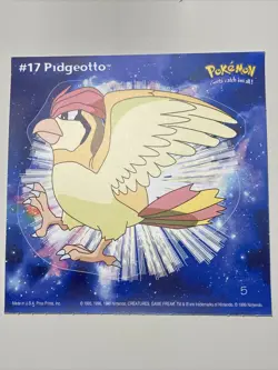 Vintage Pokemon 1999 Pidgeotto Nintendo Sticker New! Gotta catch 'em all! - Image 1