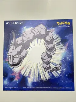 Vintage Pokemon 1999 Onix Nintendo Sticker New! Gotta catch 'em all! - Image 1
