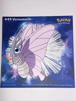 Vintage Pokemon 1999 Venomoth Nintendo Sticker New! - Image 1