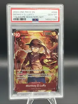 Monkey.D.Luffy (Treasure Booster Set) ST10-006 One Piece Cards Foil PSA 10 - Image 1