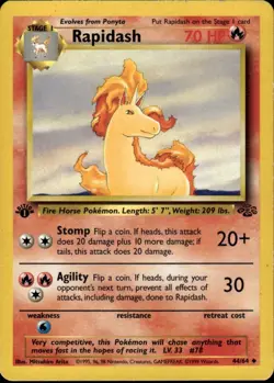 Rapidash Uncommon Jungle 44/64 Fire 1st Edition Pokemon Card - Image 1