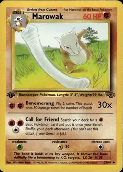 Marowak Uncommon Jungle 39/64 Fighting 1st Edition Pokemon Card - Image 1