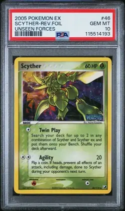 *POP 21* Pokemon Scyther EX Unseen Forces Reverse Holo #46 PSA 10 Gem Mint - Image 2