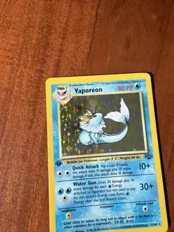 Pokemon TCG Vaporeon Holo Rare Card Jungle, 12/64, First Edition - Image 2