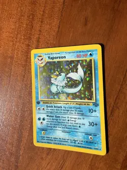 Pokemon TCG Vaporeon Holo Rare Card Jungle, 12/64, First Edition - Image 3