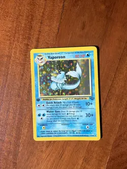Pokemon TCG Vaporeon Holo Rare Card Jungle, 12/64, First Edition - Image 4