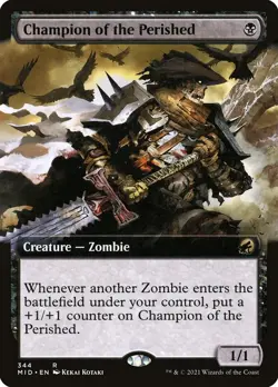 MTG - Champion of the Perished - Extended Art - MID 344 - Midnight Hunt - Rare - Image 1