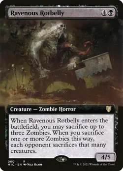 MTG - Ravenous Rotbelly - Extended Art - MIC 060 - Midnight Hunt - Rare - Image 1