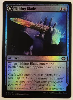 MTG - Tithing Blade - Foil - LCI 128 - The Lost Caverns of Ixalan - C - LP - Image 1