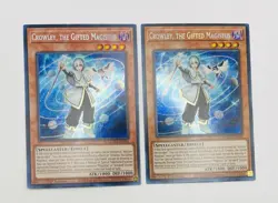 2x Crowley, the Gifted Magistus BLMM-EN044 Secret Rare 1st Edition Yugioh Tcg - Image 1