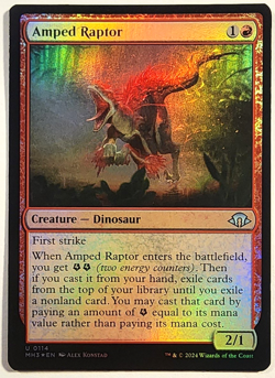 MTG - Amped Raptor - Foil - MH3 0114 - Modern Horizons 3 - Magic the Gathering - Image 1