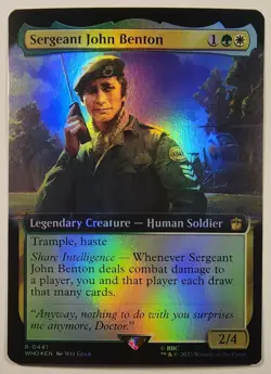 MTG - Sergeant John Benton (Extended Art) - Foil - WHO 441 - Doctor Who - Rare - Image 1