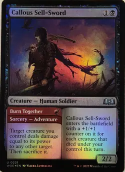 MTG - Callous Sell-Sword - Foil - WOE 221 - Wilds of Eldraine - U - LP - Image 1