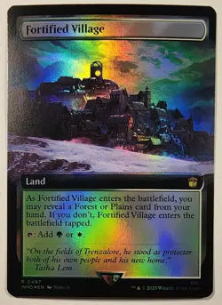 MTG - Fortified Village (Extended Art) - Foil - WHO 497 - Doctor Who - Rare - Image 1