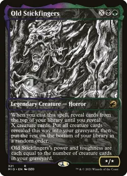 MTG - Old Stickfingers - Showcase - MID 321 - Midnight Hunt - Rare - Magic - Image 1