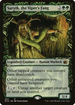 MTG - Saryth, the Viper's Fang - Showcase - MID 304 - Midnight Hunt - Rare Magic - Image 1