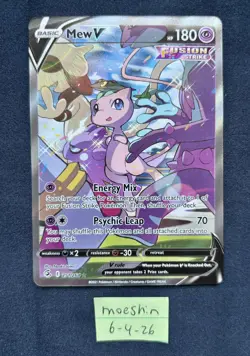 Pokemon TCG Mew V Alt Full Art Ultra Rare Holo 251/264 Fusion Strike 180 HP - Image 1