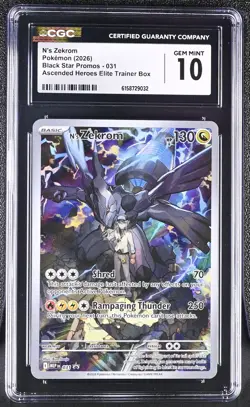Pokemon N's Zekrom 031 Holo Black Star Promo - CGC 10 - Image 1