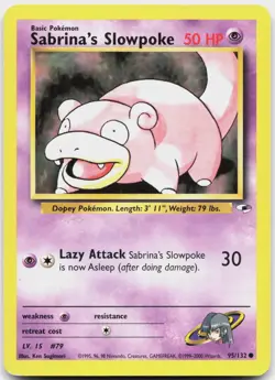 Sabrina's Slowpoke 95/132 Common Gym Heroes Pokemon Unlimited Moderately Played - Image 1