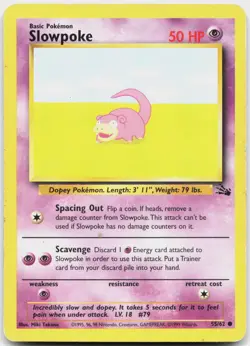 Slowpoke 55/62 Common Fossil Pokemon Unlimited Moderately Played - Image 1