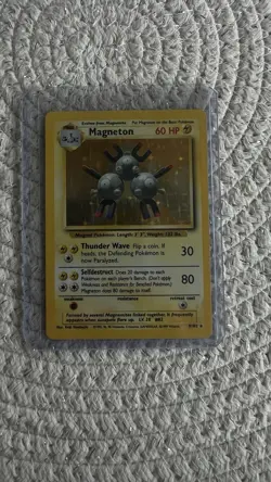Pokemon TCG Magneton Holo 9/102 Base Set Unlimited Vintage LP/NM WOTC 1999 - Image 1