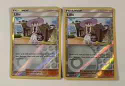 2X Pokemon Card SM Base Set Lillie 62/73 and 122/149 Uncommon Reverse Holo LP - Image 1