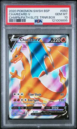 2020 POKEMON SWSH BLACK STAR PROMO #050 CHARIZARD V PSA 10 - Image 1