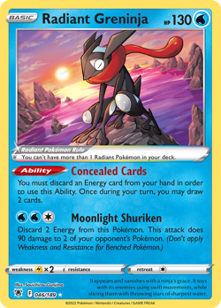 Radiant Greninja 46/189 ASR: Astral Radiance Pokemon NM - Image 1