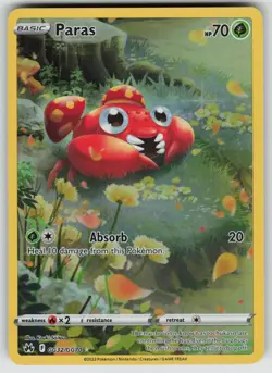 PARAS GG32/GG70 HOLO CROWN ZENITH GALARIAN GALLERY POKEMON HOLO NM/M - Image 1