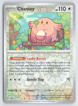 Chansey 113/165 Pokemon 151 Reverse Holo Rare Near Mint - Image 1