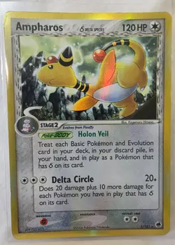 2006 Pokemon EX Dragon Frontiers Ampharos-Holo #1/101 - Image 1