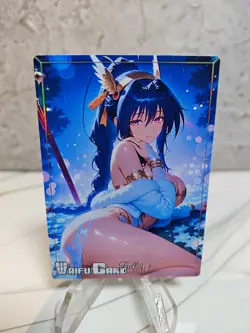 Akeno Himejima Trading Card Waifu Goddess Story Anime Girl Holo Card Manga Full - Image 1